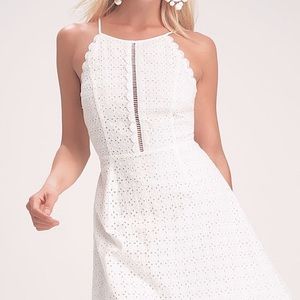 Lulus ‘Let Your Heart Go’ white eyelet dress